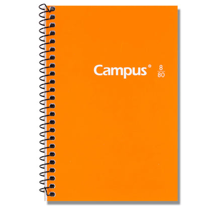 Cahier à Spirale Couverture Rigide 8° Campus / 105x155mm 80 feuilles 60g Grille 4mm