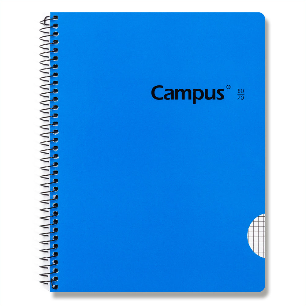 Campus-Bloc Spirale A5+/Couverture rigide 80 feuilles 70g/Grille 4 mm