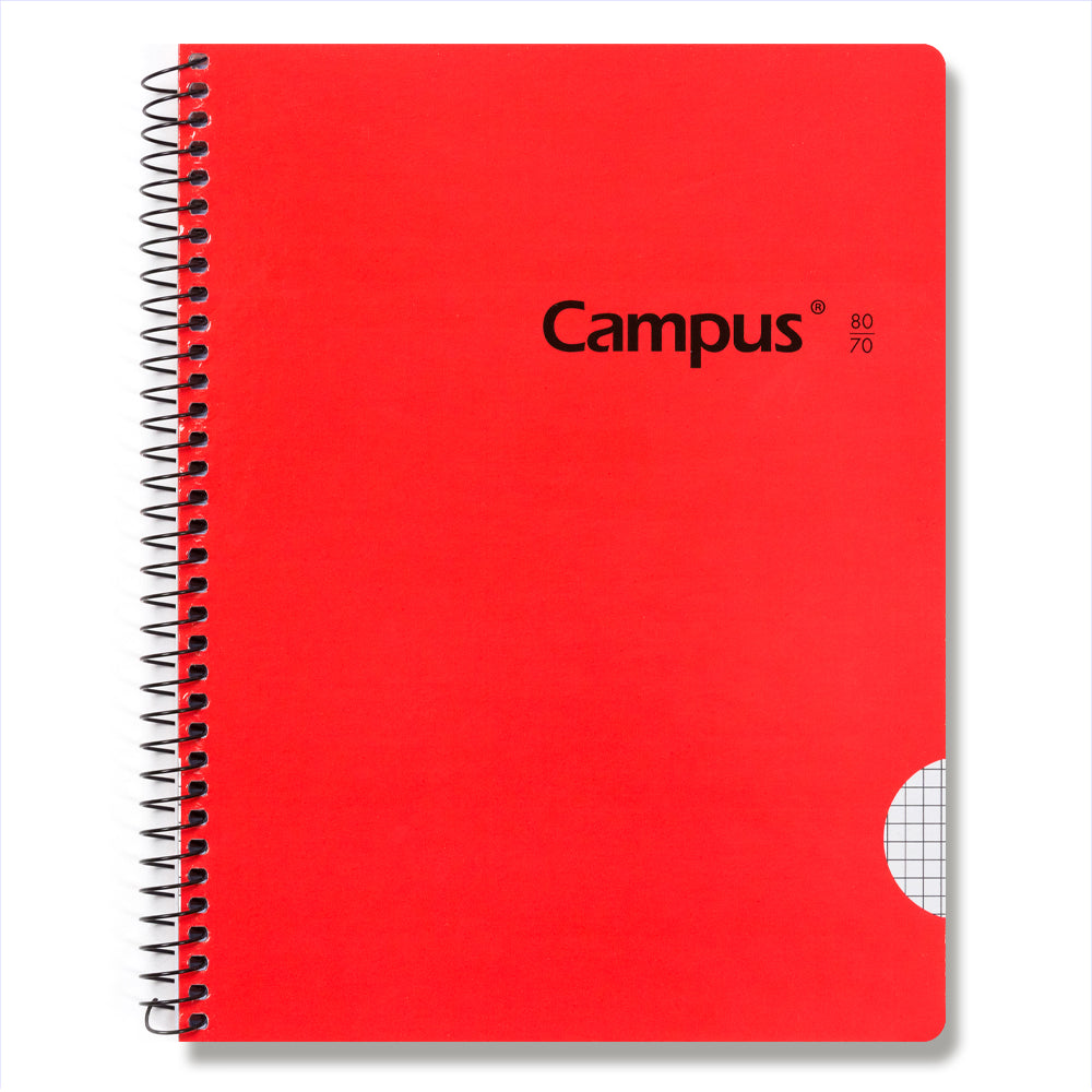 Campus-Bloc Spirale A5+/Couverture rigide 80 feuilles 70g/Grille 4 mm