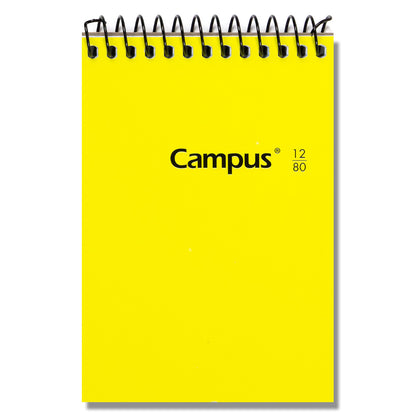 Cahier à Spirale Couverture Rigide 12° Campus / 125x85mm 80 feuilles 60g Grille 4mm