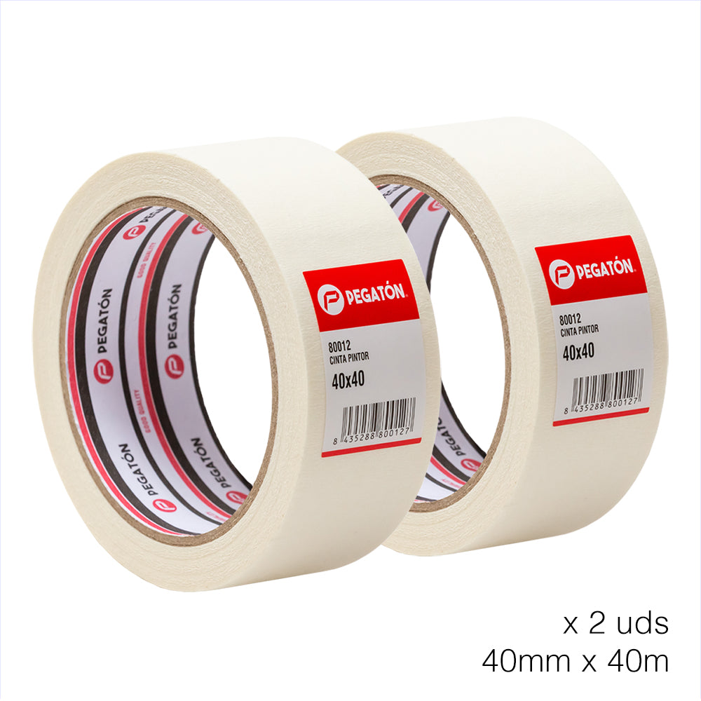 Pack of 2 rolls Painter's Tape 40 mm x 40 m/Masking Tapes for Painting Arts