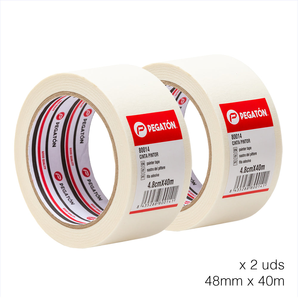 Pack of 2 rolls Painter's Tape 48 mm x 40 m/Masking Tapes for Painting Arts