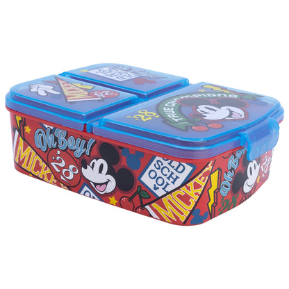 Stor Sandwichera Múltiple Mickey True Champions / 300 ml con 3 Compartimentos/ Libre de BPA/ Fiambrera niños/Escuela/Guardería
