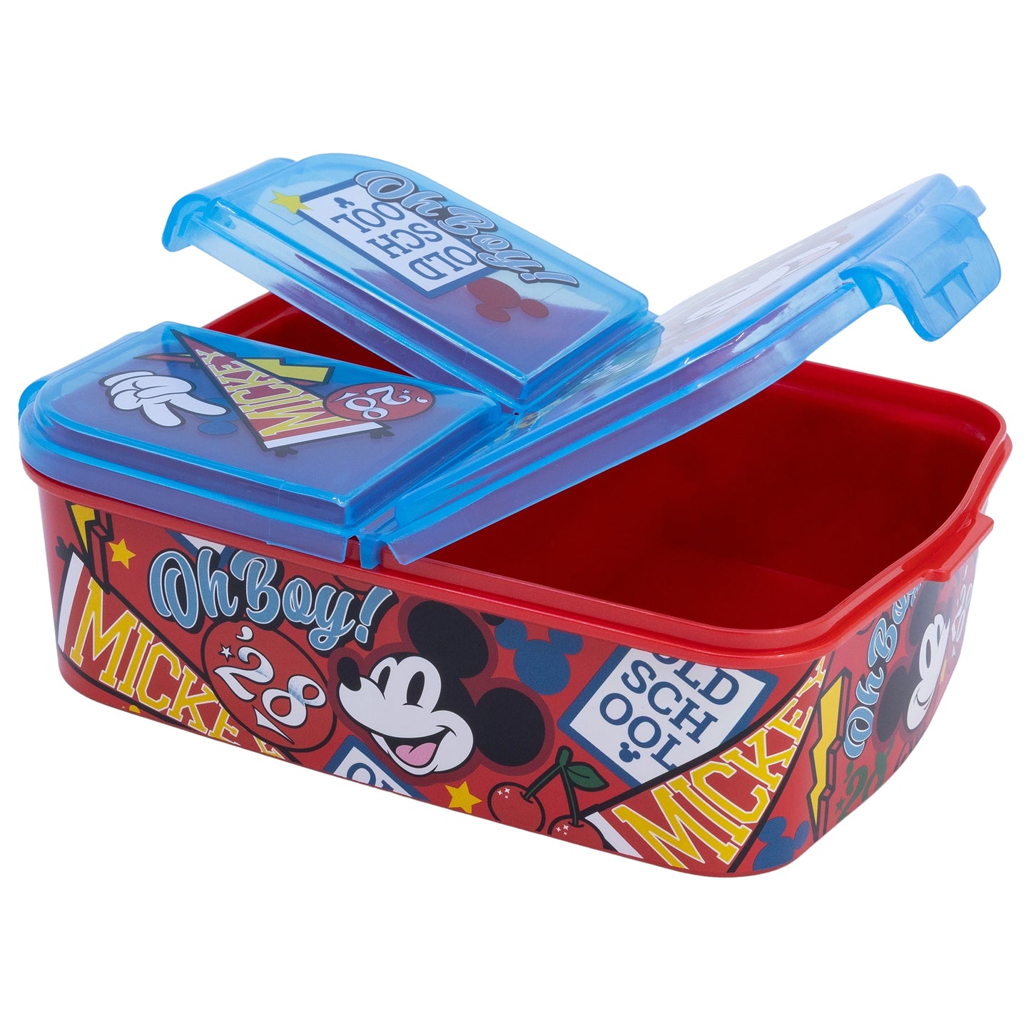 Stor Sandwichera Múltiple Mickey True Champions / 300 ml con 3 Compartimentos/ Libre de BPA/ Fiambrera niños/Escuela/Guardería