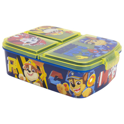 Stor Sandwichera Múltiple Paw Patrol Boy Rescue Pups / 300 ml con 3 Compartimentos/ Libre de BPA/ Fiambrera niños/Escuela/Guardería
