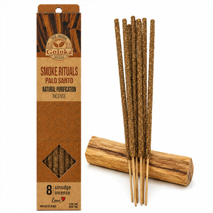 Incienso Natural Palo Santo Goloka Smoke Rituals 8 Varillas Purificación India