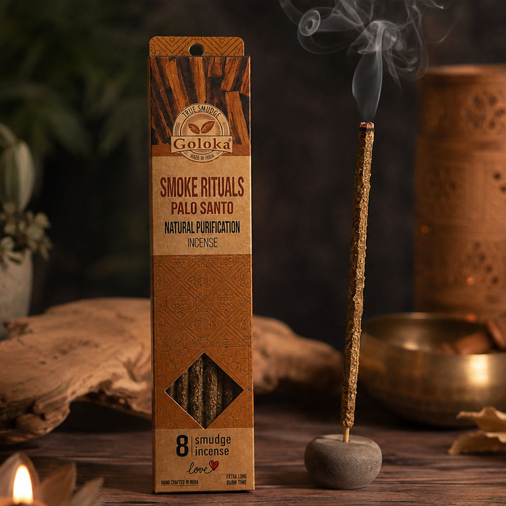 Incienso Natural Palo Santo Goloka Smoke Rituals 8 Varillas Purificación India