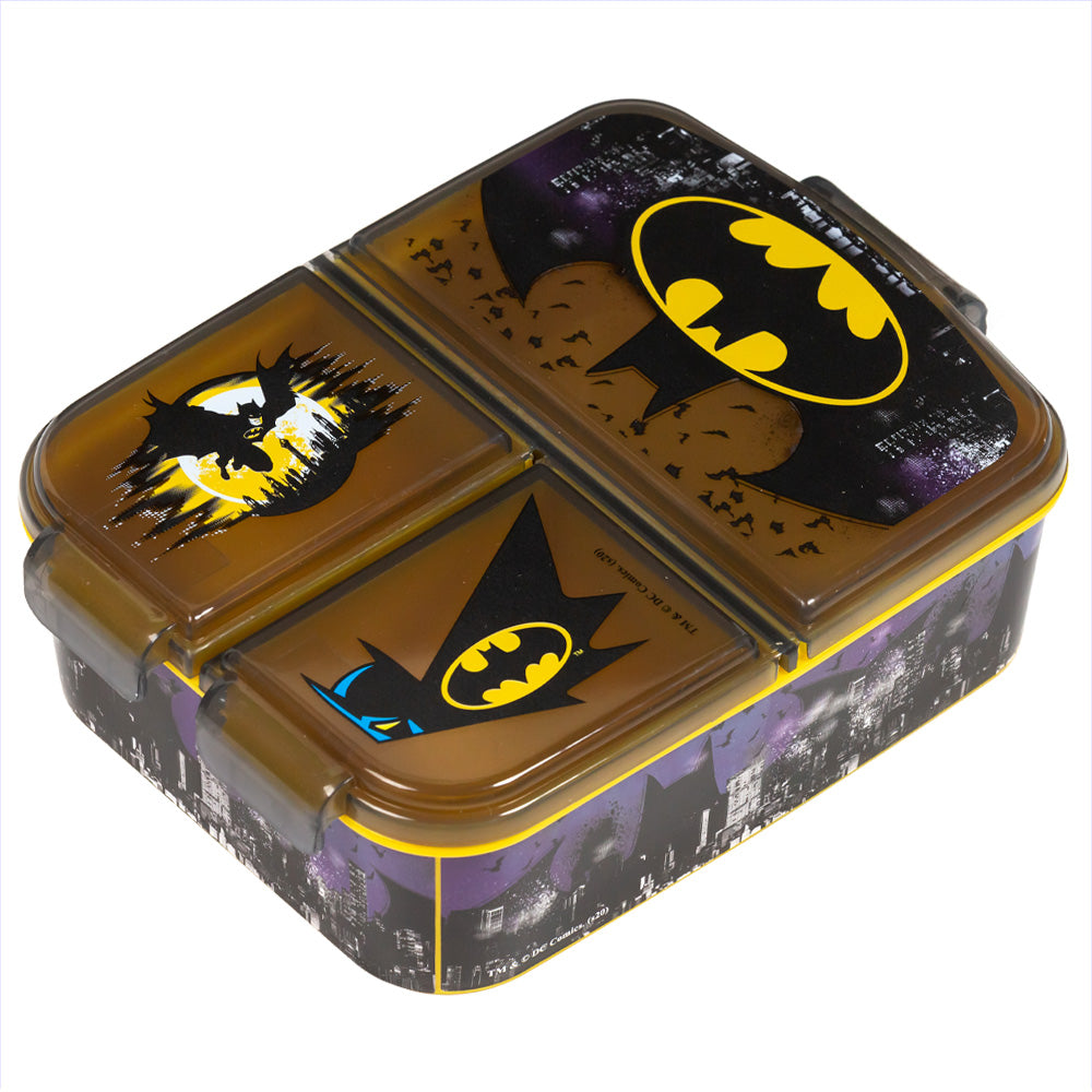 Stor Batman symbol multi-sandwich maker / 300 ml with 3 compartments / BPA free / lunch box for children / school / nursery