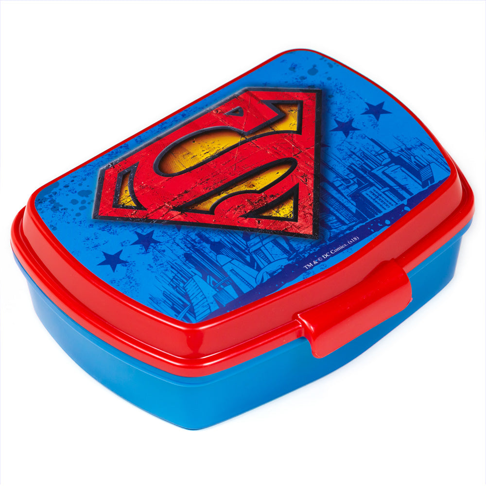 Stor Rectangular Sandwich Box Superman symbol / BPA Free / Lunch Box for Kids / School / Nursery