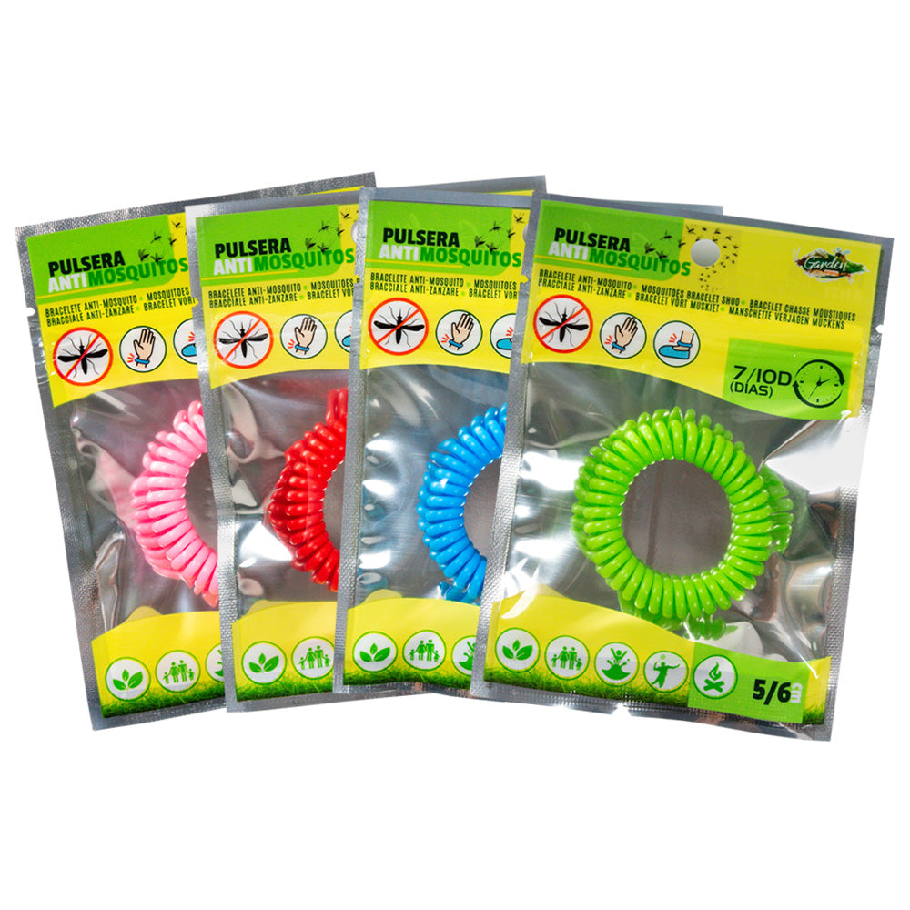 Pulsera antimosquitos citronella durante Pack de 4 colores