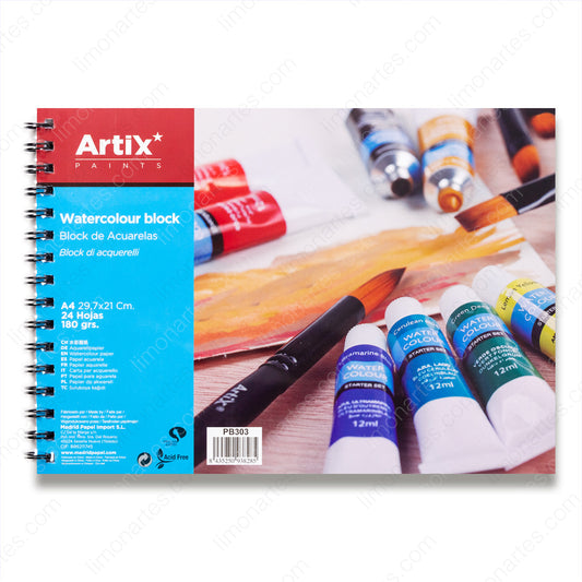 Artix Watercolor Notebook/Watercolor Block/A4,29.7x21cm/24 sheets,180 gr
