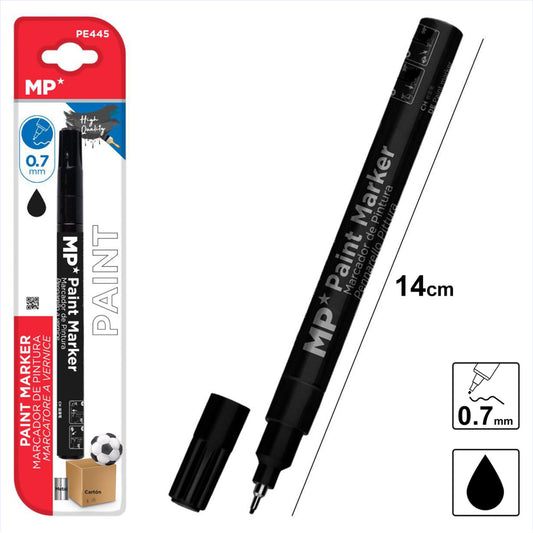 Marcador de pintura  fino negro 0.7 mm/ Óptimo para Uso Pintar, Escolar, Hogar y Oficina/ MP-PE445