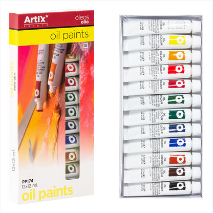 Artix-Kit de peinture à l'huile pour artistes/peinture à l'huile 12 ml x 12 couleurs