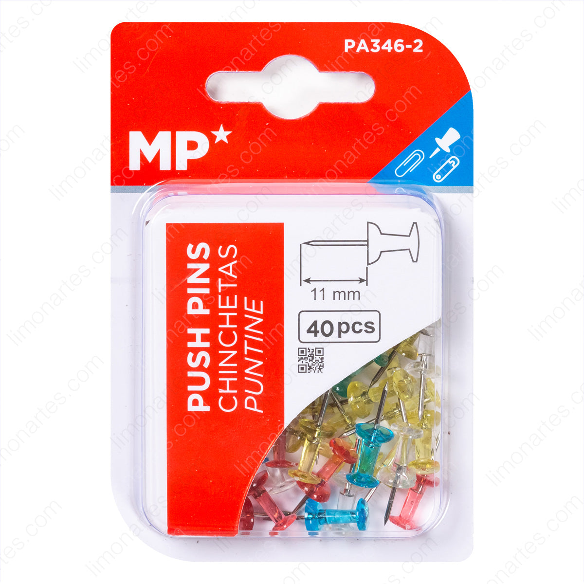 MP Chinchetas corcho/ Multicolor Transparente/11mm x 40pcs