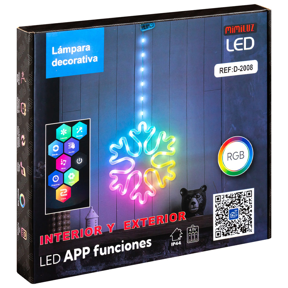 RGB Snowflake 27cm APP with remote control/Christmas decorative lamp