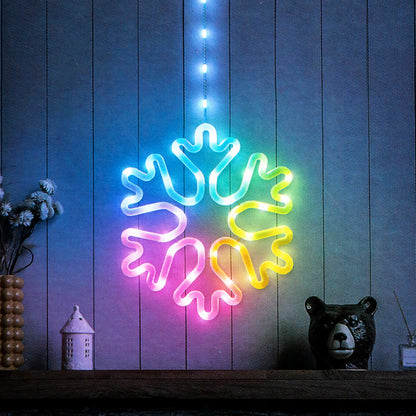 RGB Snowflake 27cm APP with remote control/Christmas decorative lamp