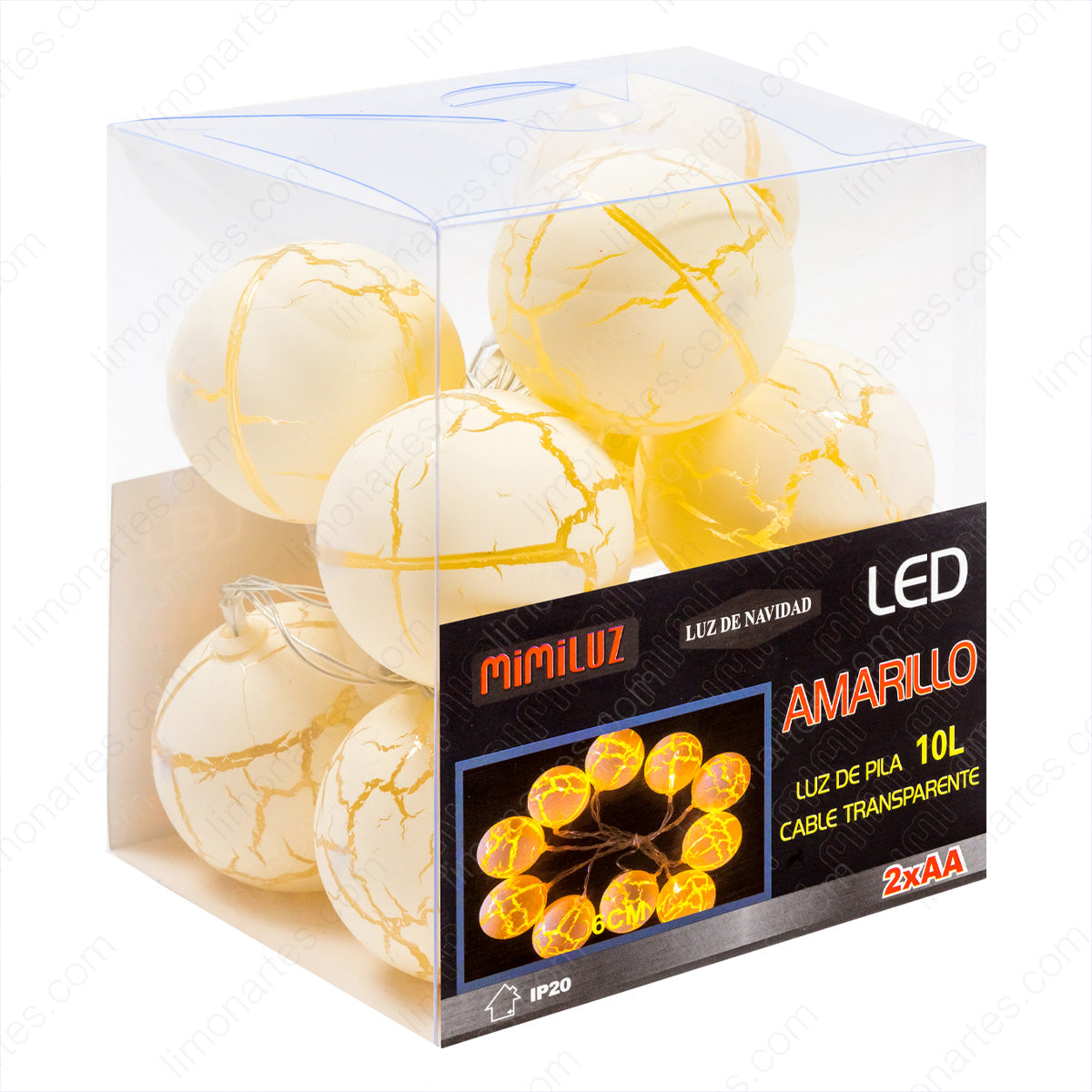 Led luz de pila/ Amarillo 10L/ D-713 - LIMÓN ARTES