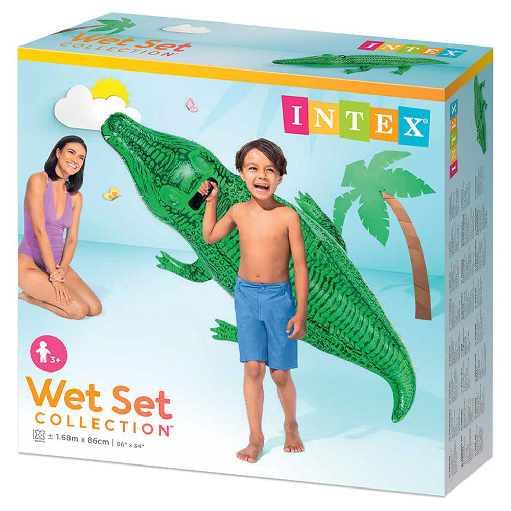 Crocodile aquatique gonflable Intex 168x86cm/ Flotteur gonflable pour piscine et plage