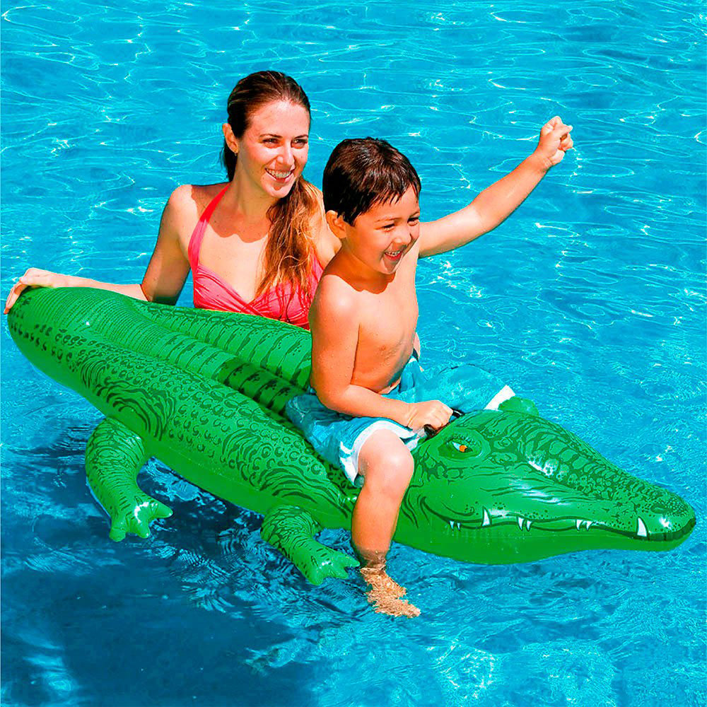 Crocodile aquatique gonflable Intex 168x86cm/ Flotteur gonflable pour piscine et plage