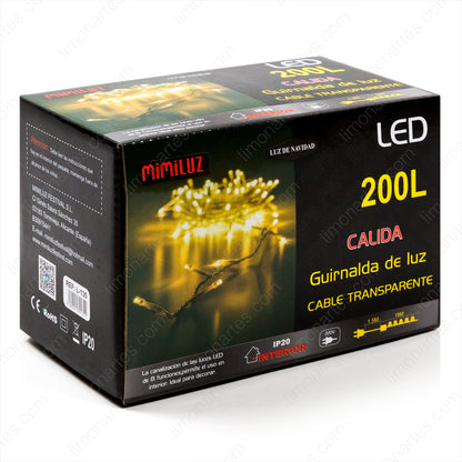 Guirnalda de luz/ calida 200 led bombillas/ l-135 - LIMÓN ARTES