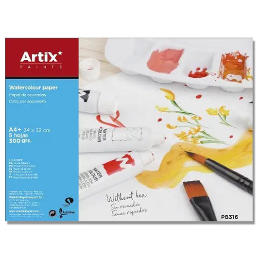 Papier aquarelle Artix 300g 5 feuilles A4+ 24 x 32 cm