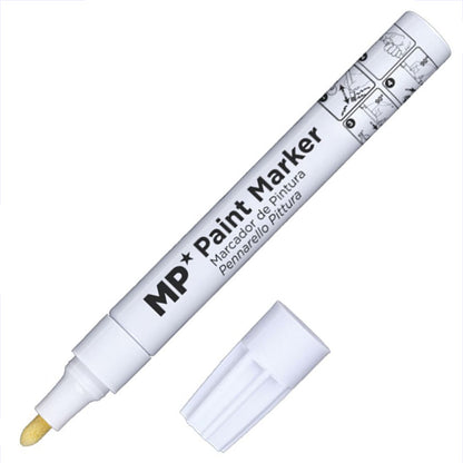 Marcador de pintura permanente blanco 3 mm MP/ Óptimo para Uso Pintar, Escolar, Hogar y Oficina