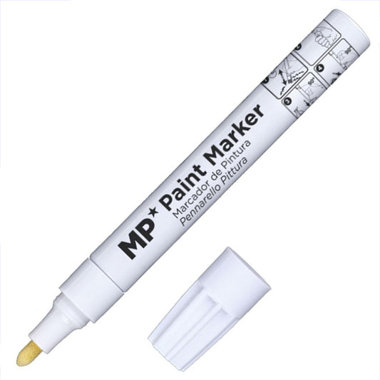 Marqueur à peinture permanent blanc 3 mm MP/ optimal pour la peinture, l'école, la maison et le bureau