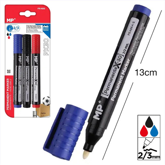 Marqueur permanent 3 pcs Pointe 2-3 mm 3 couleurs Pack économique / Idéal pour la peinture, l'école, la maison et le bureau