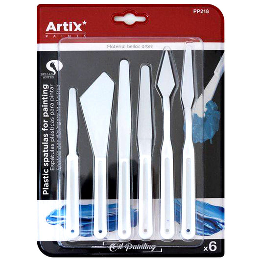 Espátulas para pintar de plástico Set 6 uds Artix