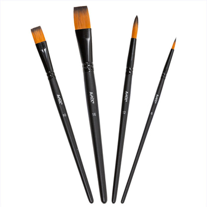 Artix Synthetic Professional Short Brush Set 4 pcs