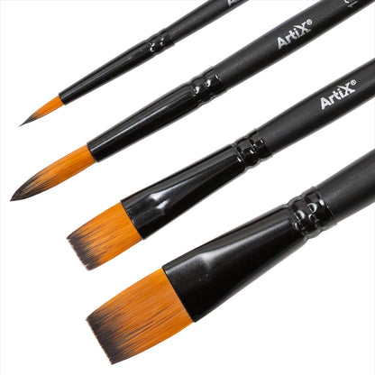 Artix Synthetic Professional Short Brush Set 4 pcs