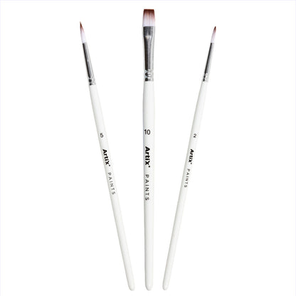 Artix White Synthetic Professional Brush Set 3 pcs