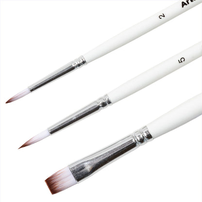 Artix White Synthetic Professional Brush Set 3 pcs