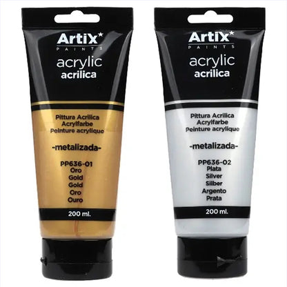 Acrylic paint large tube 200 ml metallic Artix