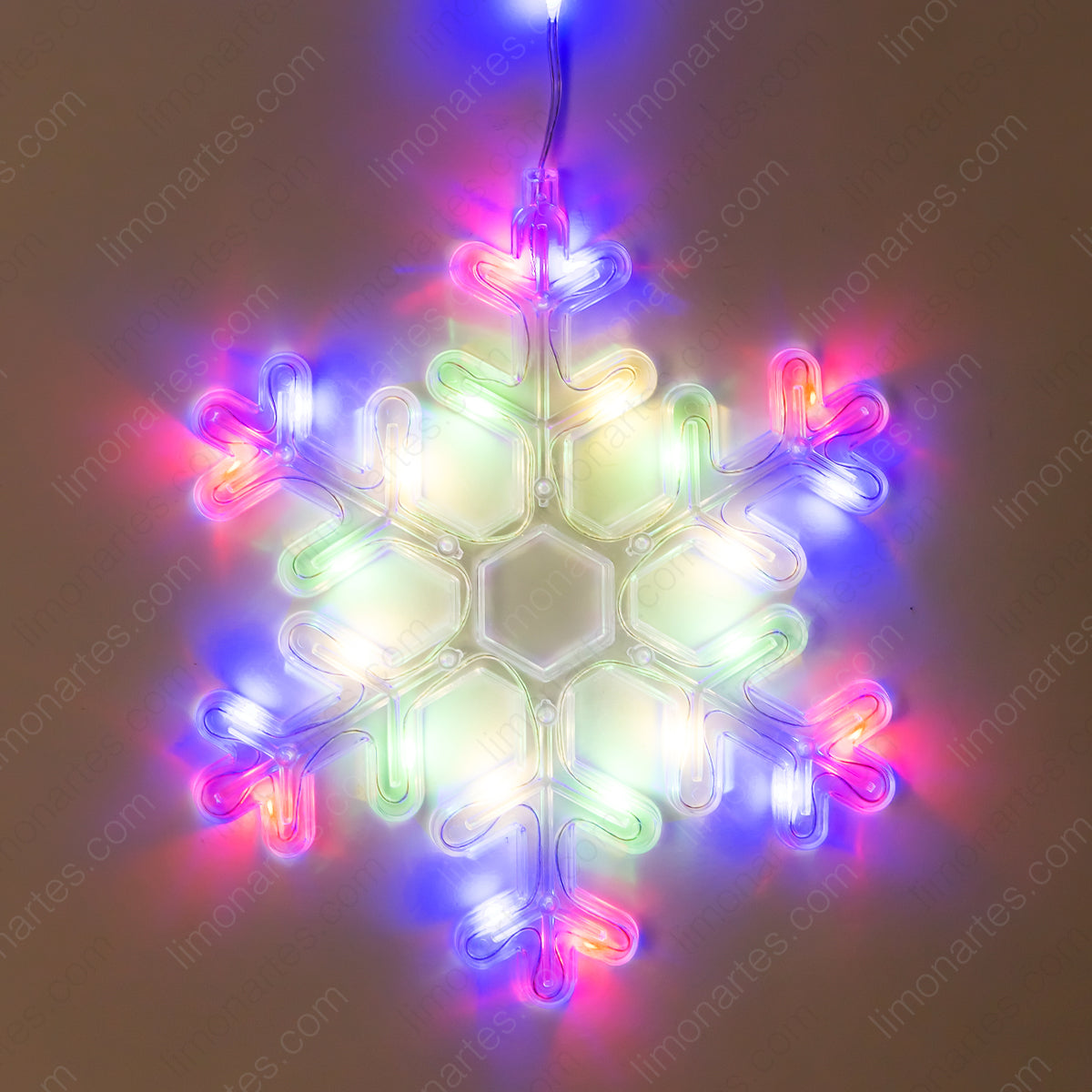 Copo de nieve multicolor led/ d-1030 - LIMÓN ARTES