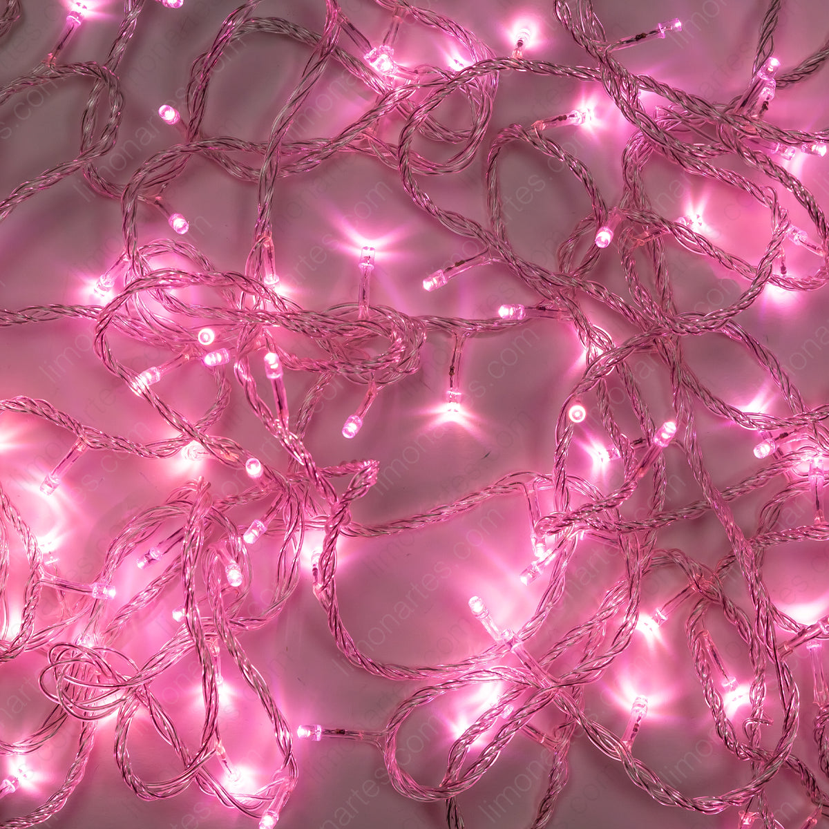 Guirnalda de luz,rosa pastel 100 led bombillas,longitud 10.5m/ L-202 - LIMÓN ARTES